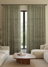 Home Decor Window Thick Linen Pleated Curtain - Alia
