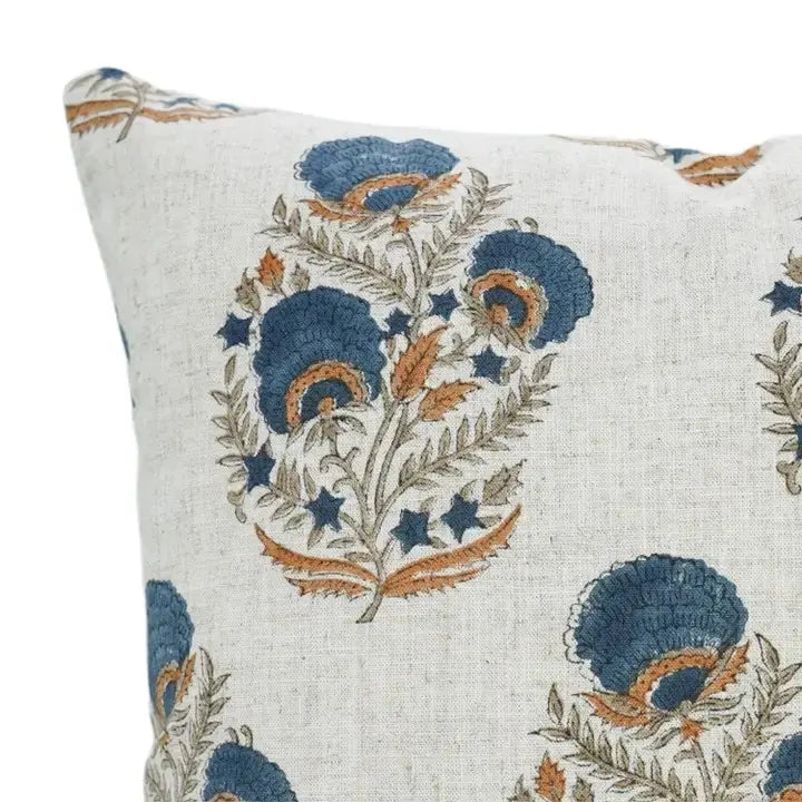 Beautiful Hand Block Print Viscose Linen Pillow Cover - Mohini