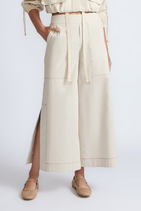 Zoe High-Rise Cotton Pants | Pristine