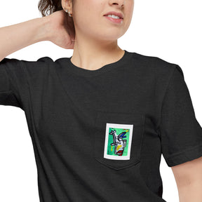 “Little Monster Tee”Colorful Graphic Pocket T-shirt, Casual Tee, Unisex Shirt, Summer Outfit, Gift for Him/Her, Stylish Pocket Tee