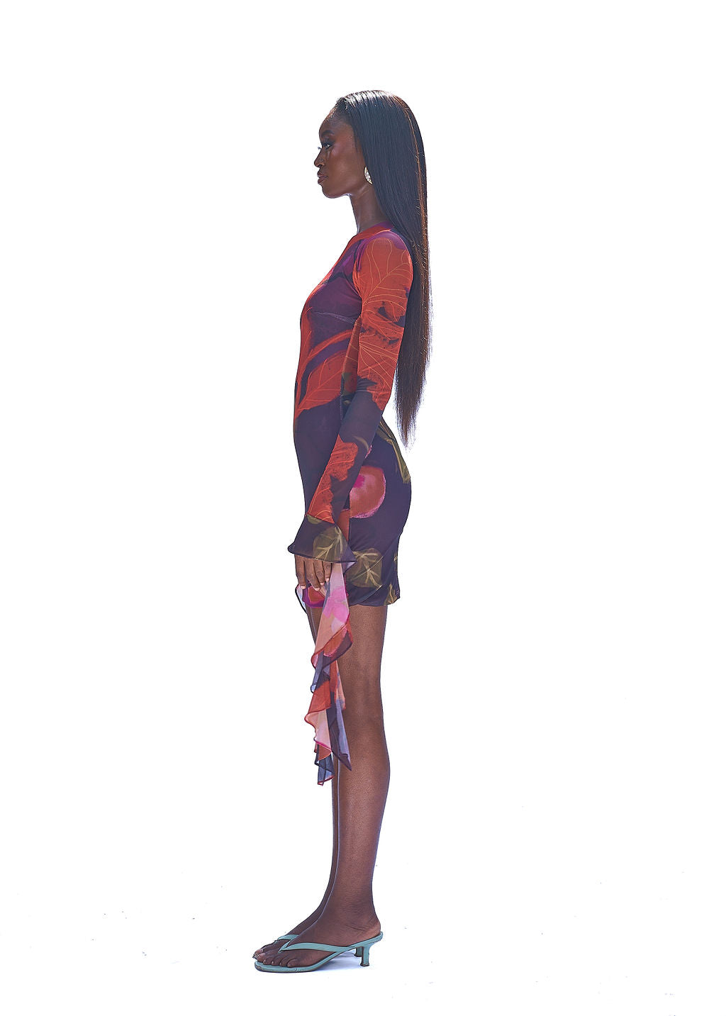 MESH MINI DRESS - PLUM CALA