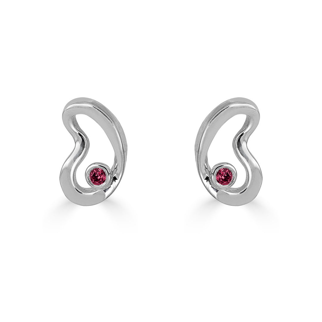 Sahab Birthstone Studs in Silver