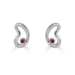Sahab Birthstone Studs in Silver