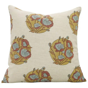 Decorative Block Print Linen Blend Pillow Cover -  Sandhya Pushp