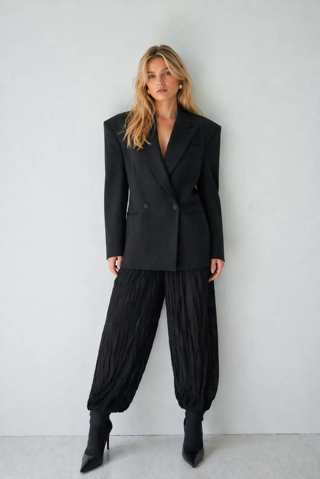 Tailored Double-Breasted Wool Blazer