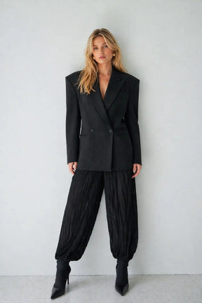 Tailored Double-Breasted Wool Blazer