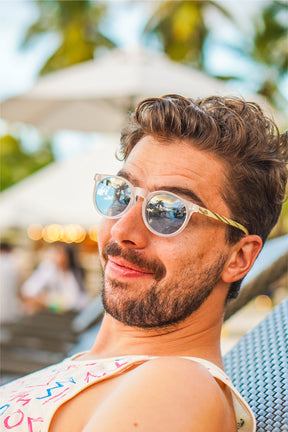 Aqua Wooden Sunglasses - INTI