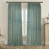 Modern Printed Pure Linen Pleated Curtain - Pinkcity