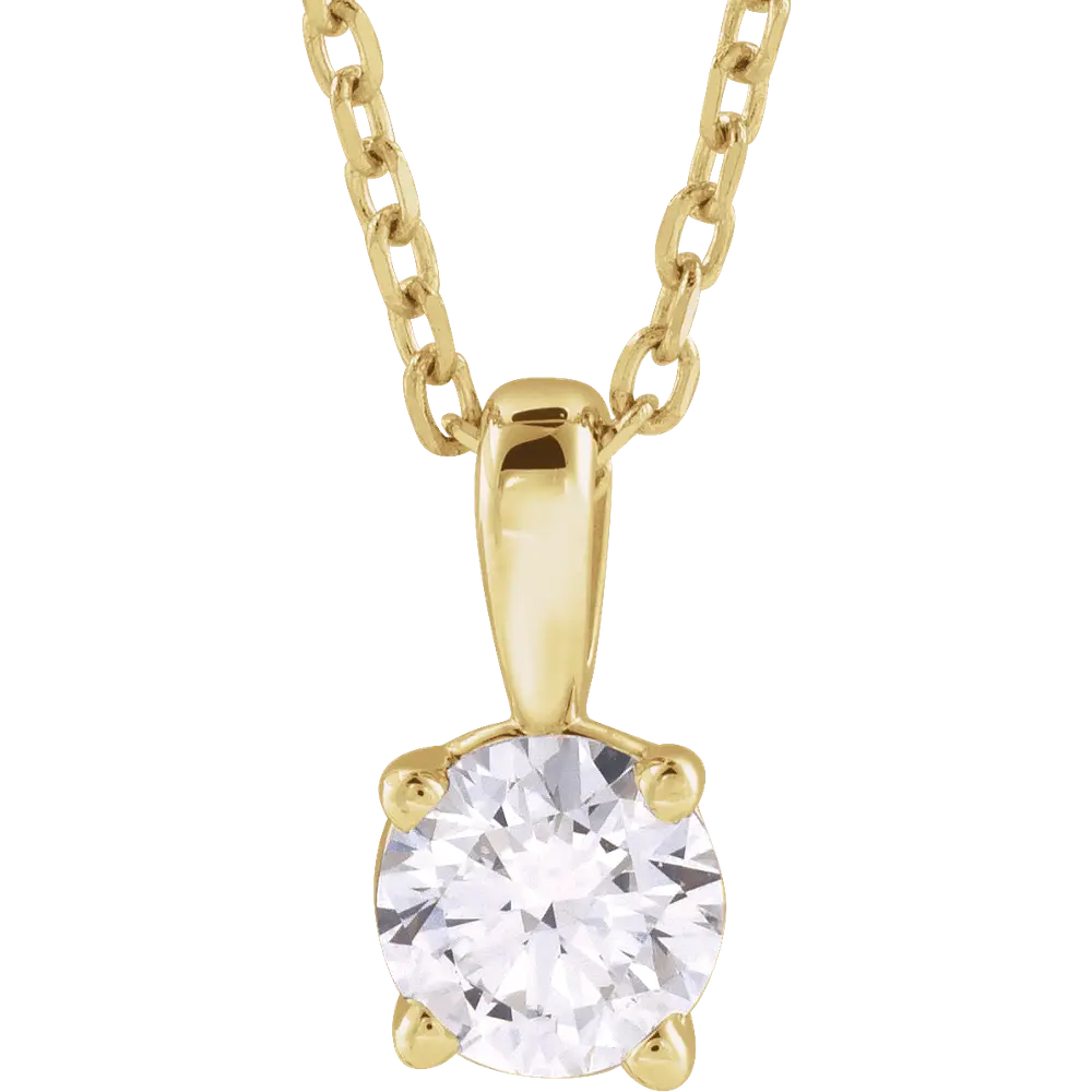 14K Gold 1 CT Lab-Grown Diamond 18" Necklace