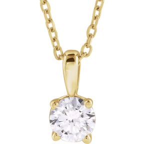 14K Gold 1 CT Lab-Grown Diamond 18" Necklace
