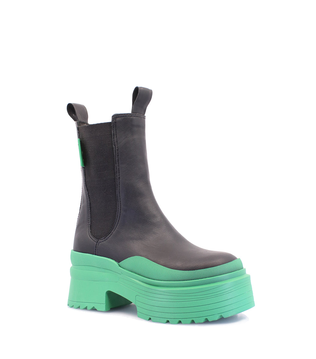 Eco-Friendly Green Platform Booties Loom