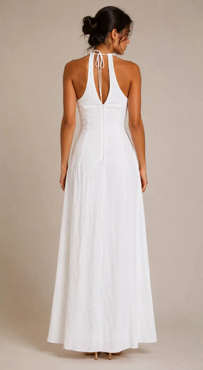 Amanecer Ancestral" – Maxi Vestido con Detalles de Puntadas y Pintado  Manual