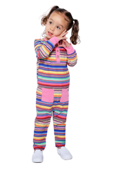 Mixed Up Clothing Baby Long Sleeve Button Front Romper Multicolor Stripe