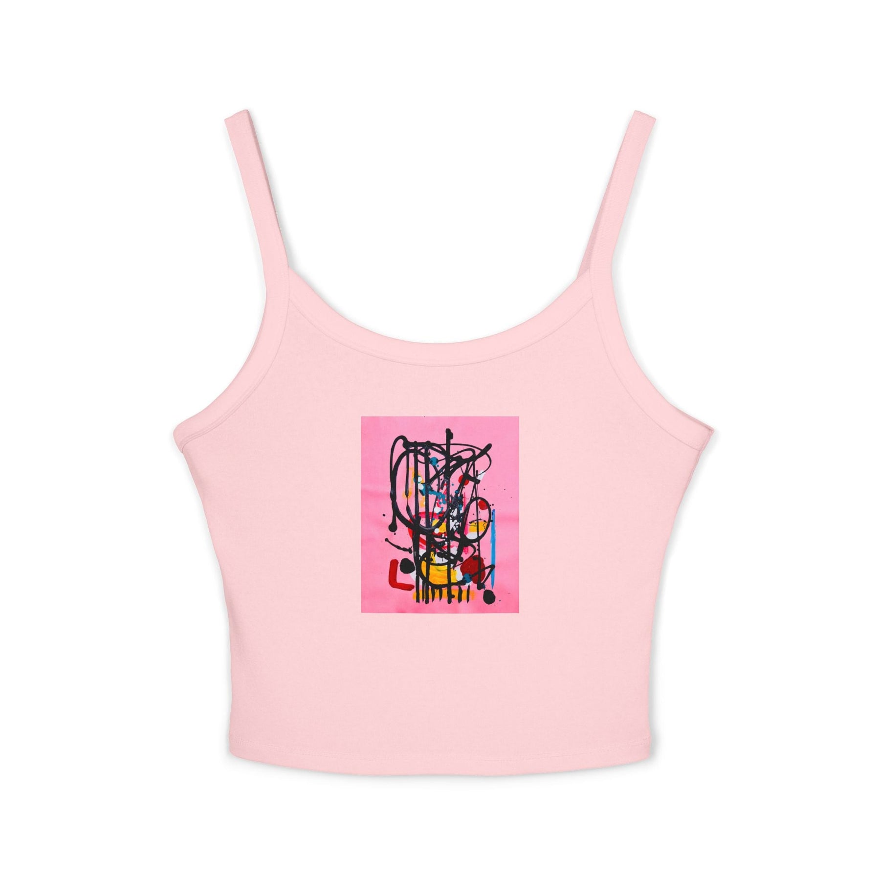 Colorful Art-Inspired Women's Spaghetti Strap Tank Top, Summer Fashion, Festival Wear, Perfect for Casual Outings, Gift for Art [...]