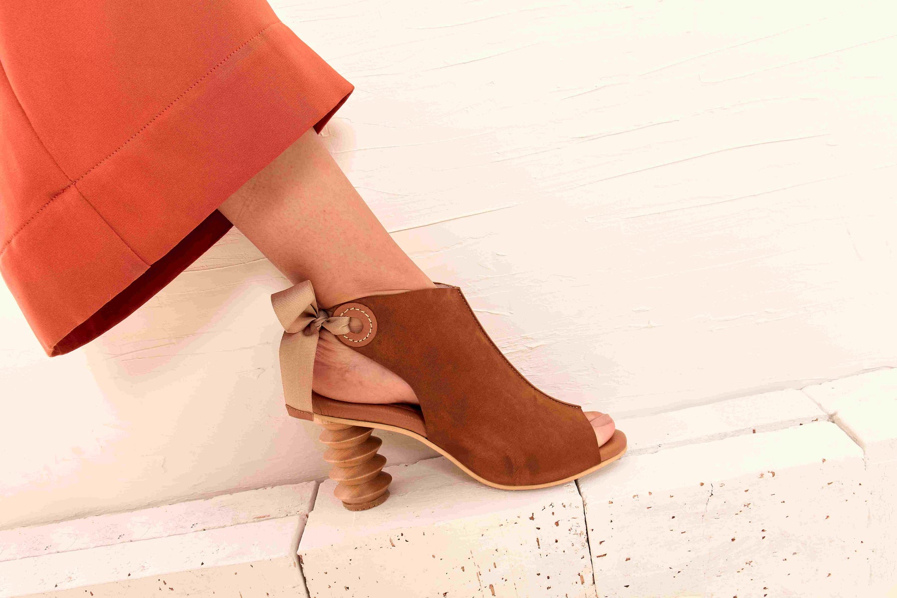 Matisse7 Honey Leather Sculptural Heel Bootie Preorder