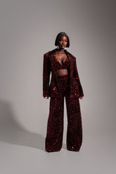 LIZA Sequin Pants in BRONZITE