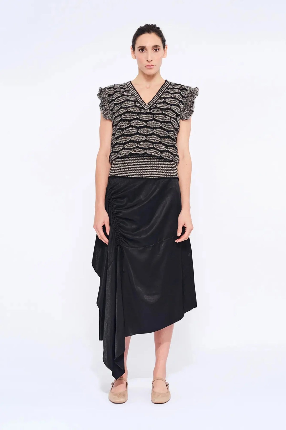 Beca Crochet Sleeve Alpaca Vest