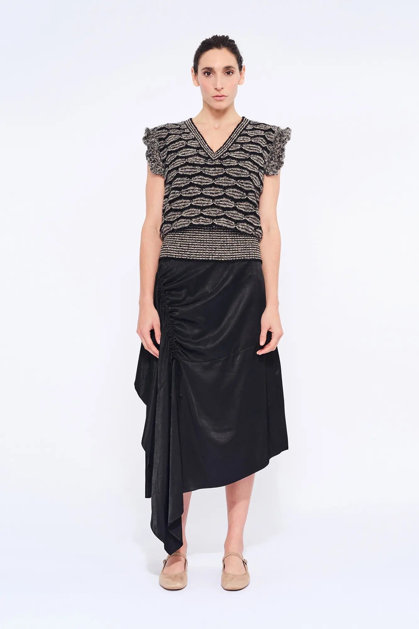 Beca Crochet Sleeve Alpaca Vest