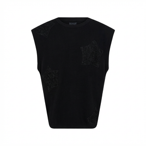 Sequin Patch Sleeveless Shirt