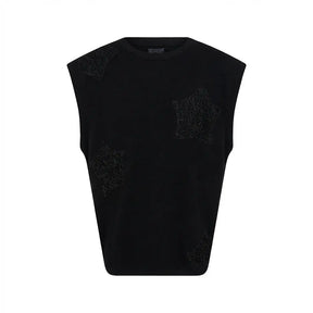 Sequin Patch Sleeveless Shirt