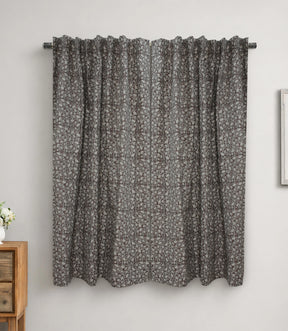 Pishta Handcrafted Floral Vintage Pure Linen Curtain
