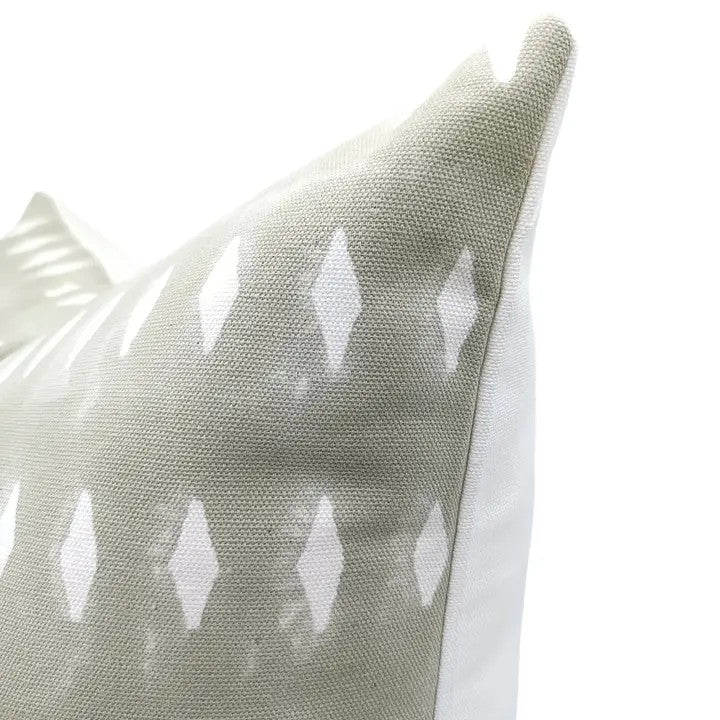 Boho Décor Design handmade block print Thick Cotton White Pillow Cover -Omji