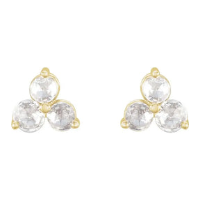 1/4 CT Lab-Grown Diamond Three-Stone Earrings in 14K Gold