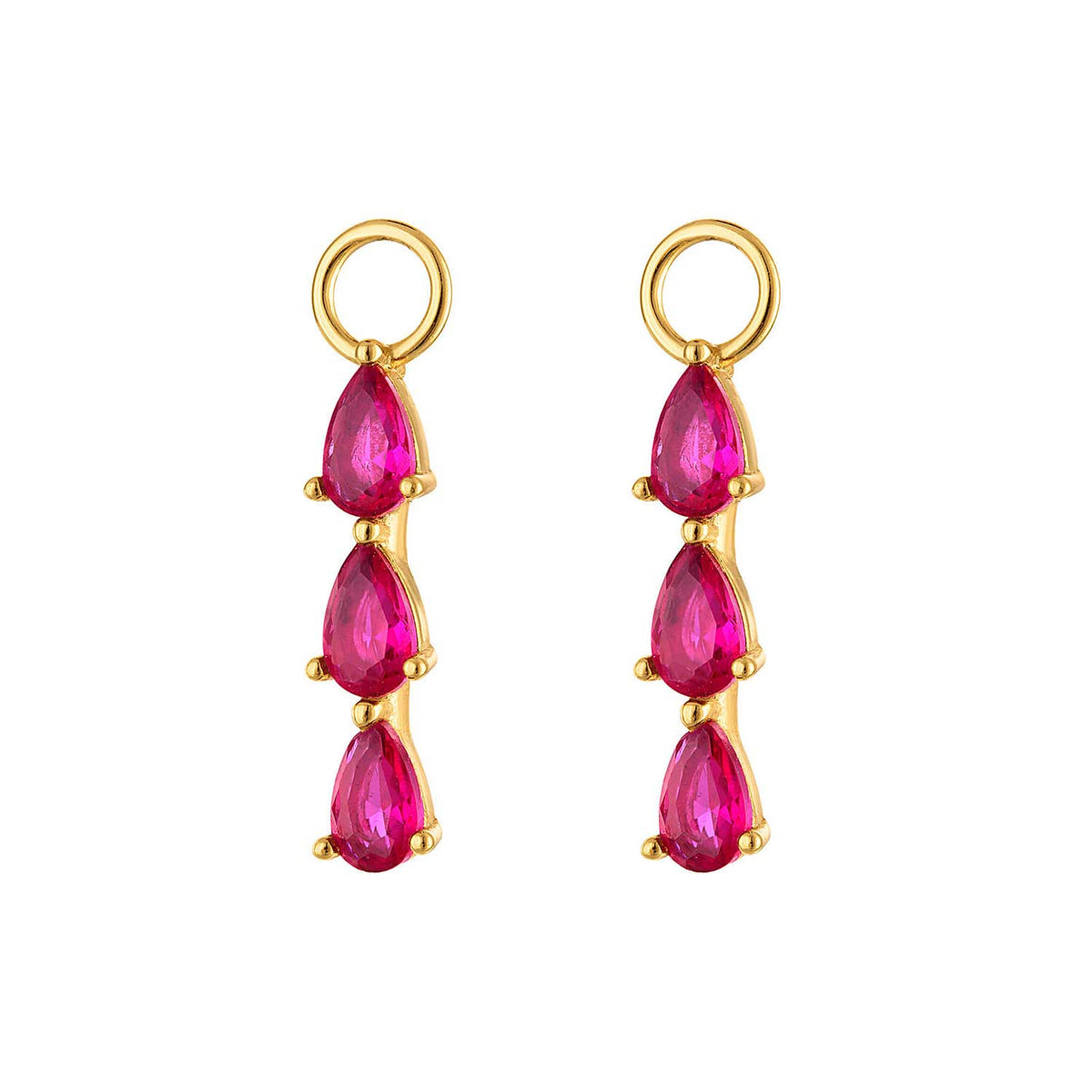 Triple Pink Topaz Earring Charm Accessories