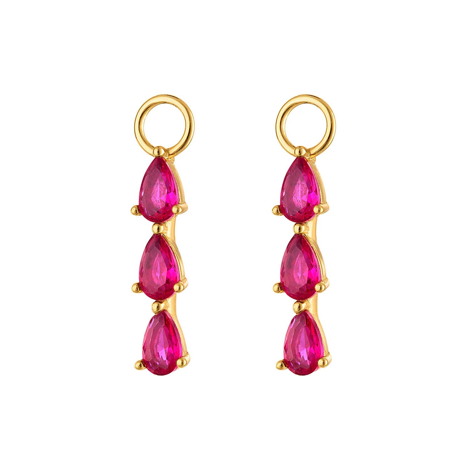 Triple Pink Topaz Earring Charm Accessories