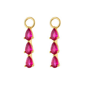 Triple Pink Topaz Earring Charm Accessories