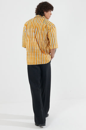 Namogo Indigo Adire Camp Collar Shirt