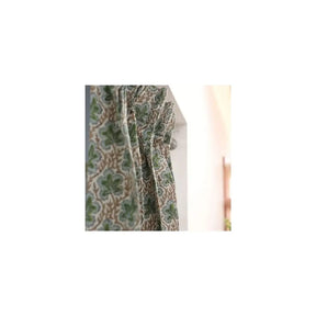 Floral Block Print Design Pleated Curtain -  Pushp Samitha