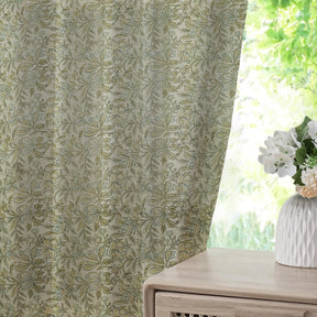 Indian Floral Printed Pure Linen Blackout Grommet - Kudrat