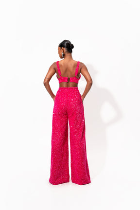 LIZA Sequin Pants in FUCHSIA