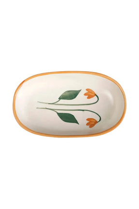 Handmade Ceramic Serving Bowl - Amber , 1.5 X 8 X 4 Inches (set Of 2)