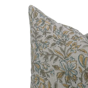 Traditional Indian Block Printed Pure Linen Pillow Cover- Kudrat
