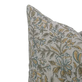 Traditional Indian Block Printed Pure Linen Pillow Cover- Kudrat