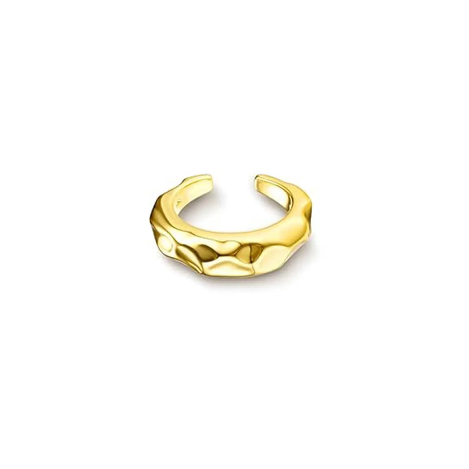 Gold Textured Modern Ear Cuff
