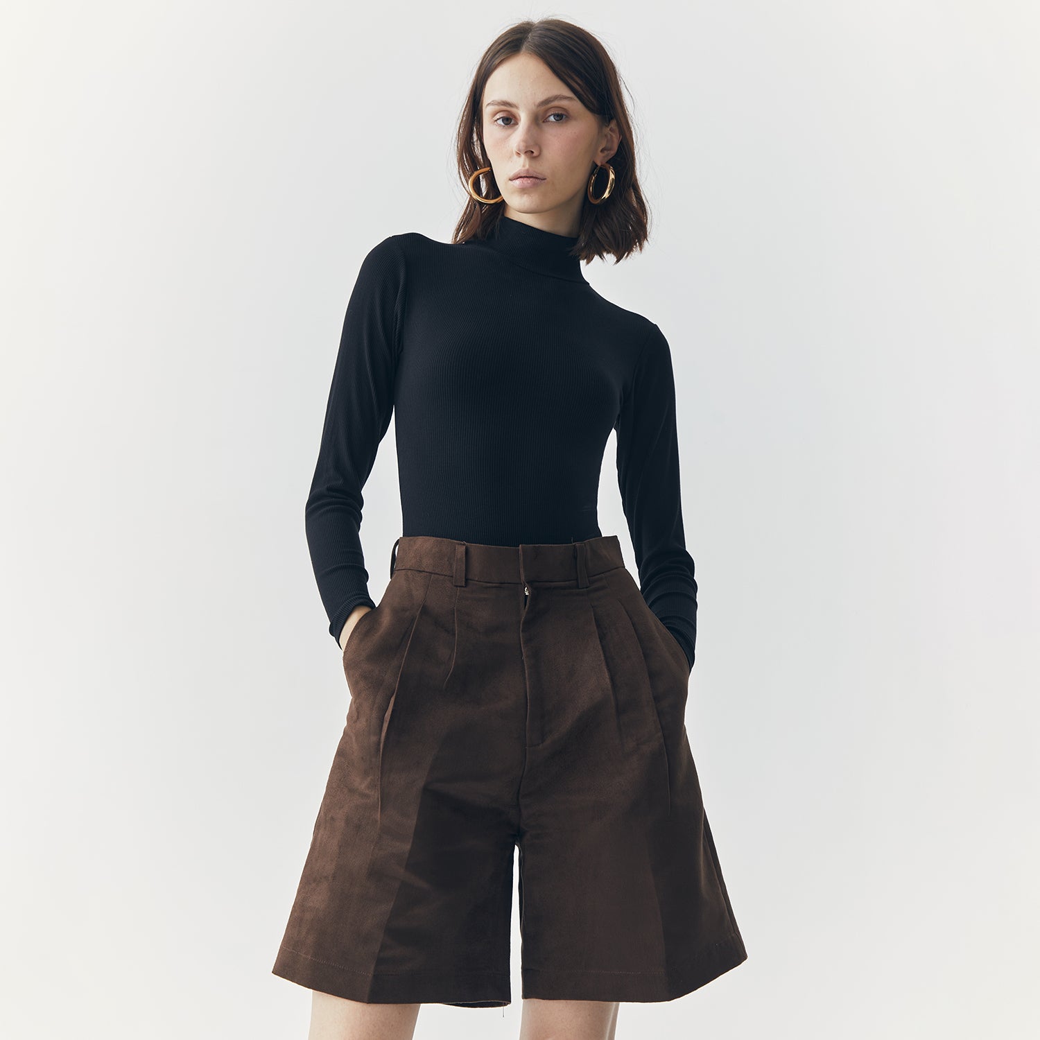 Jett Suede Bermuda Shorts Pants