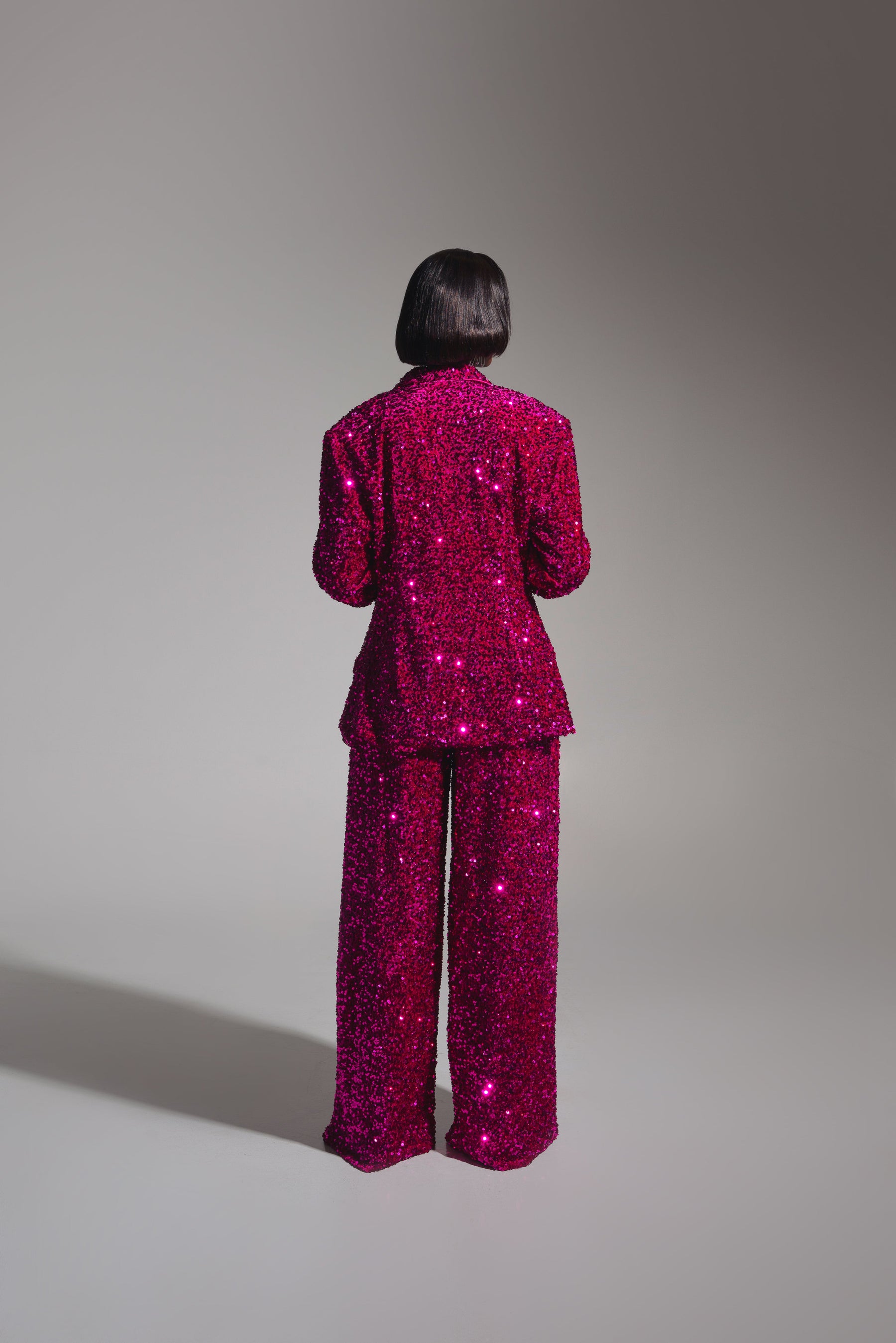 LIZA Sequin Pants in MAGENTA