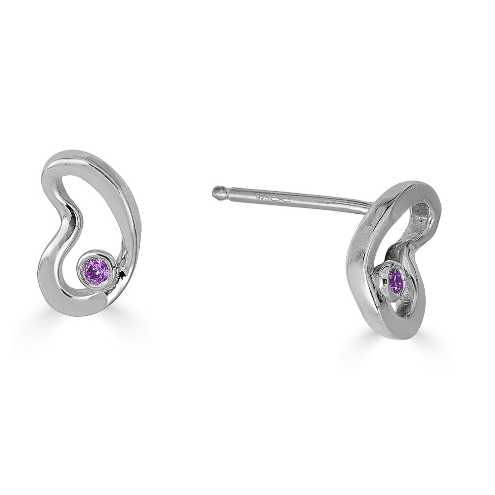 Sahab Birthstone Studs in Silver