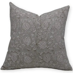 Decorative Handmade Block Print Thick Cotton White Pillow Cover - 6 Kamal