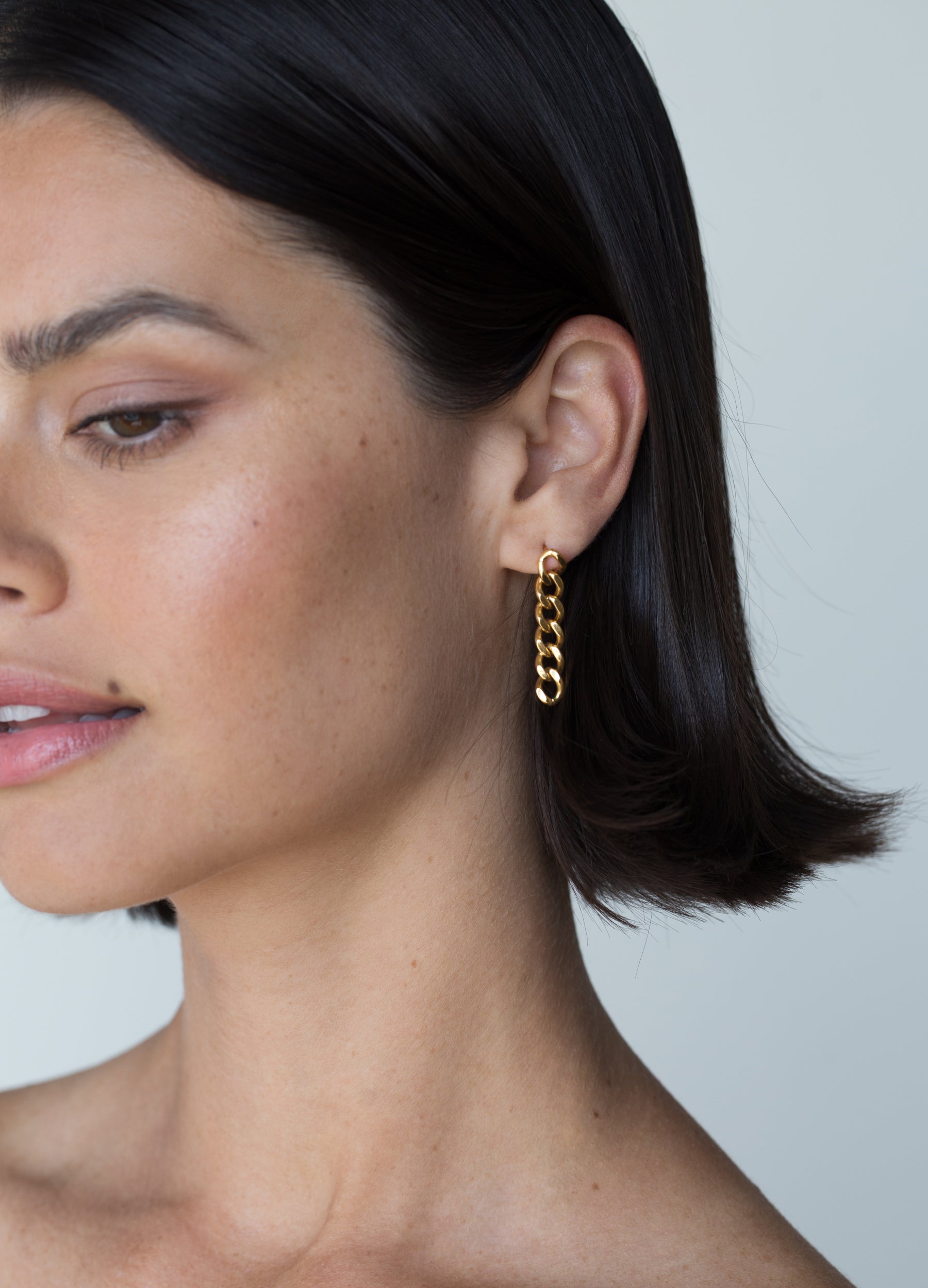 Cuban Chain Gold Earring