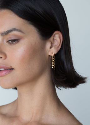 Cuban Chain Gold Earring