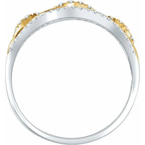 1/4 CT Natural Diamond Link Ring in 14K Gold