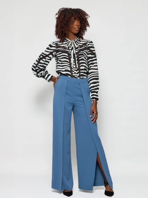 Dina Wide-Leg Crepe Pant