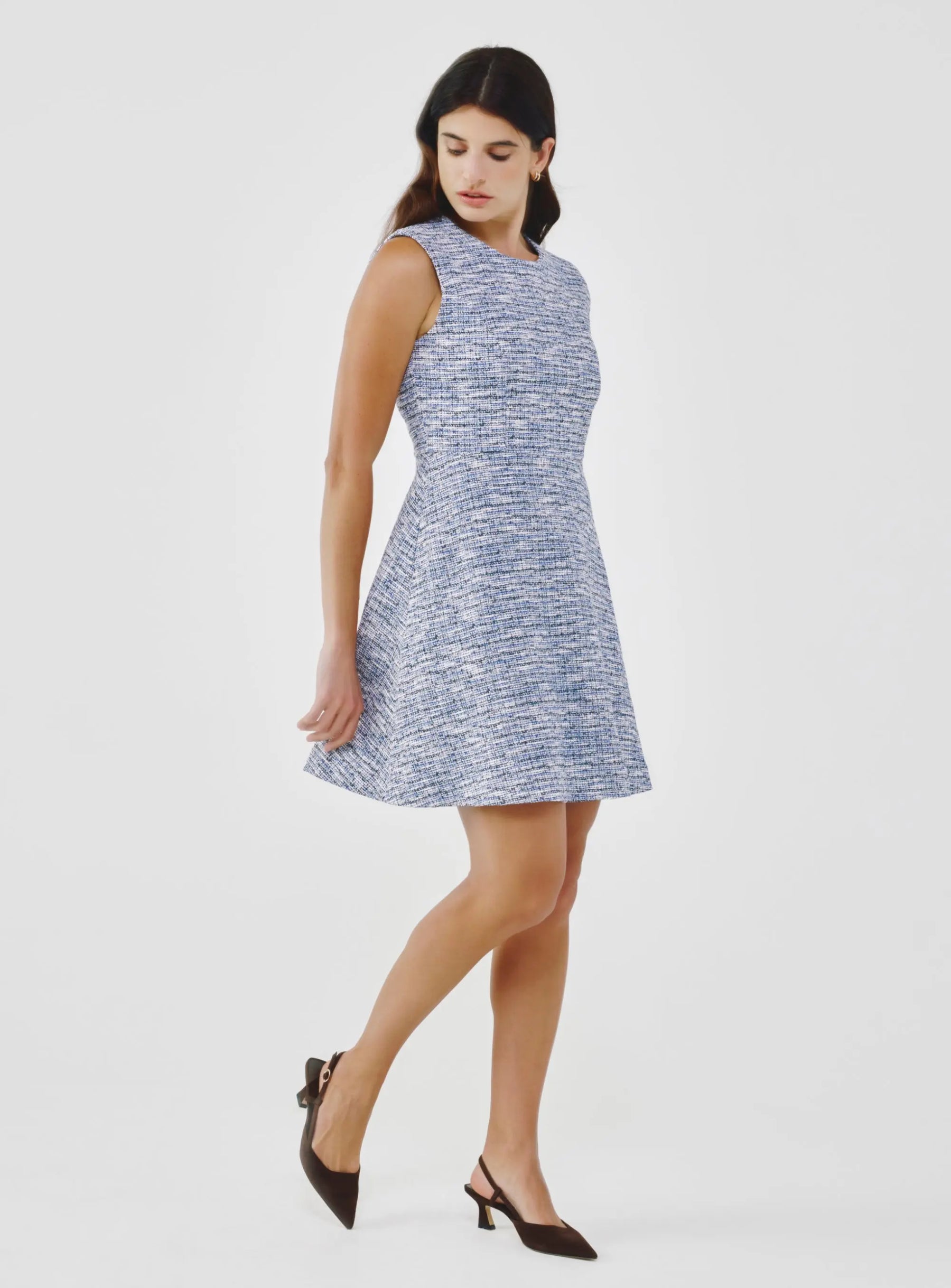 Sleeveless Cotton Tweed Dress