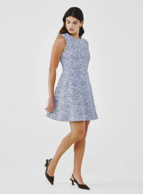 Sleeveless Cotton Tweed Dress