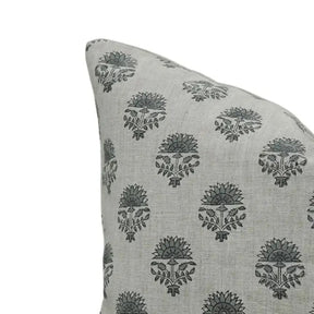 Indian Floral Block Print Pure Linen Pillow Cover- Inderjeet