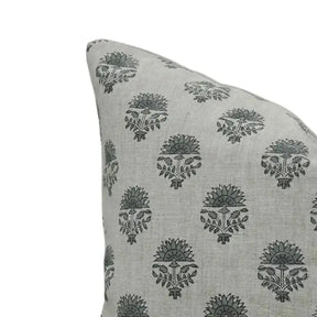 Indian Floral Block Print Pure Linen Pillow Cover- Inderjeet